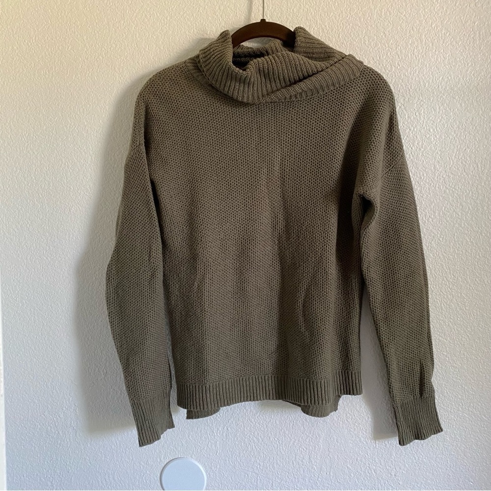 Madewell Women's Size XS Olive Green Textured Turtleneck Sweater